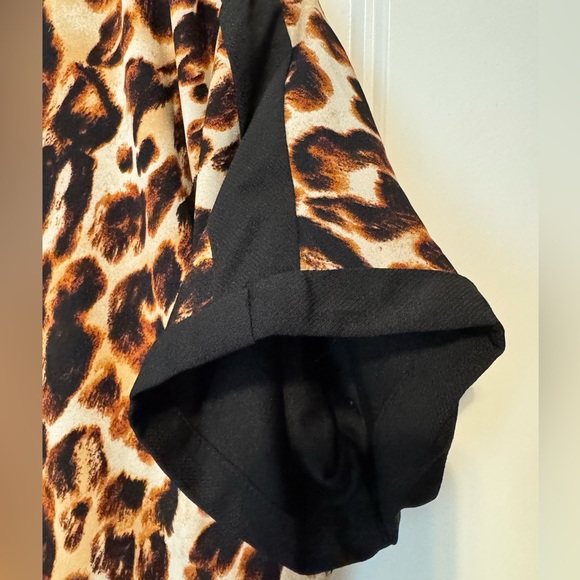 Gibson Latimer Women's Leopard Print Short Sleeve Dress Size Large - Picture 4 of 8